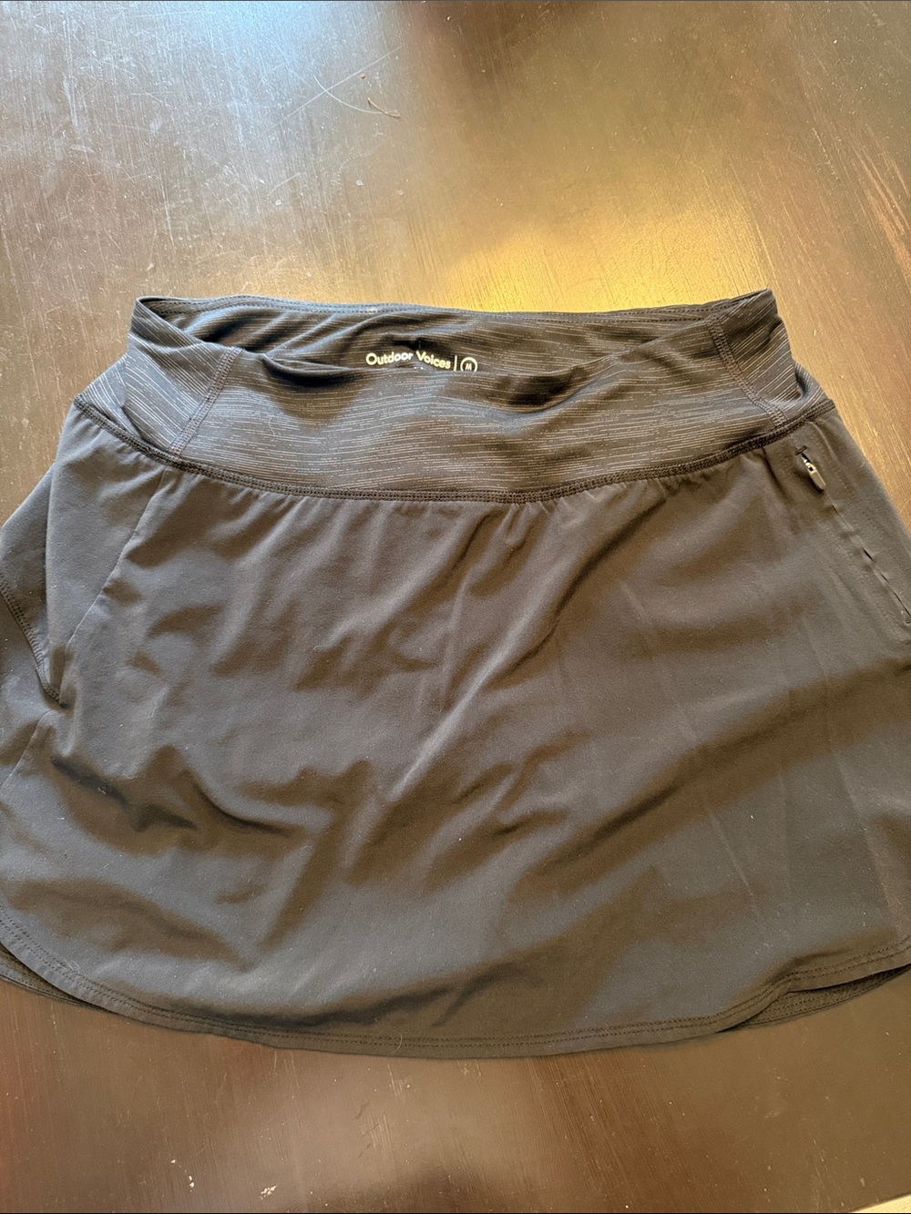 Outdoor Voices Black Circle Skirt with Zip Pocket